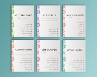 LIFE PLANNER Printable Ultimate Life Binder A4 Size Home Management Inserts Daily Weekly Monthly Project Budget Inserts. Instant Download