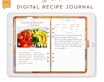 Digital Recipe Book, Meal Planner, Goodnotes Template, Vertical Planner Digital Planner for iPad, Notability Planner, Recipe Journal