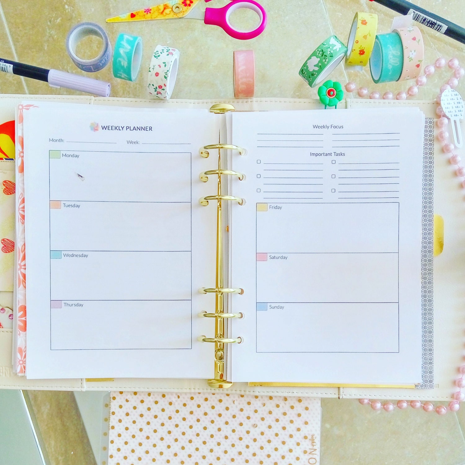 A5 Planner Inserts Weekly A5 Planner Printable Weekly A5 Etsy