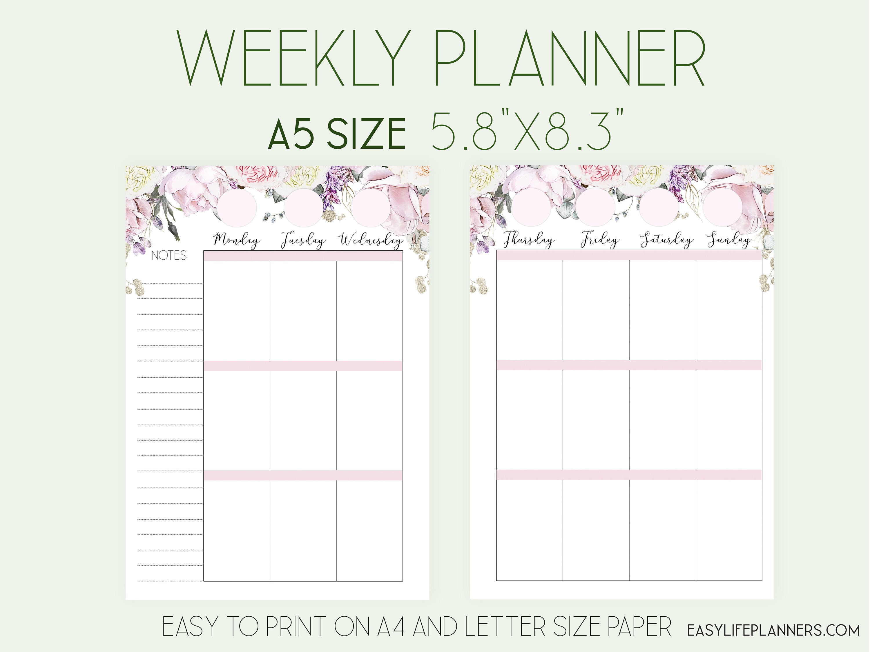 A5 Planner Printables Free