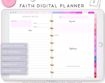 Christian Planner, Digital Bible, Bible study, Sermon Notes, Notability Planner, xodo digital planner, Goodnotes Template, Ipad Planner