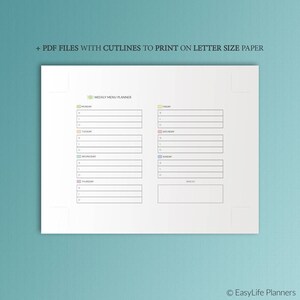 A6 TN Inserts Meal Planner TN Printable Insert tn Booklet tn | Etsy