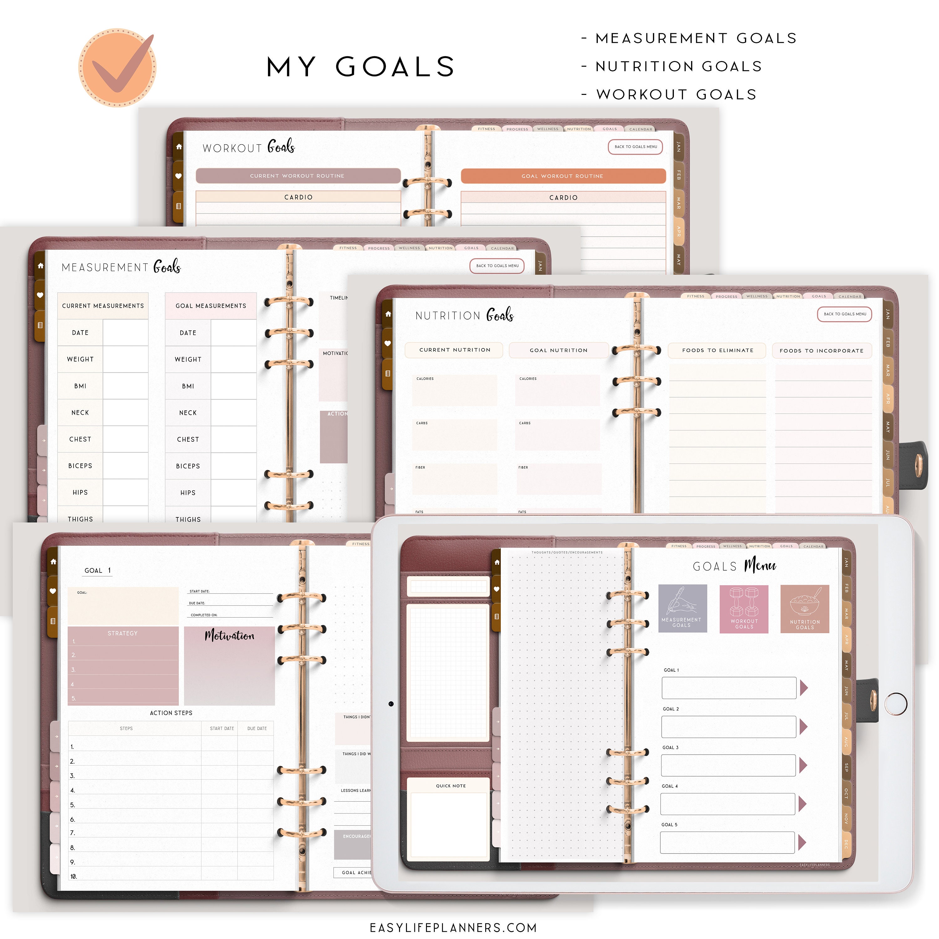 Digital Fitness Planner, Goodnotes Planner, Workout Planner, Digital