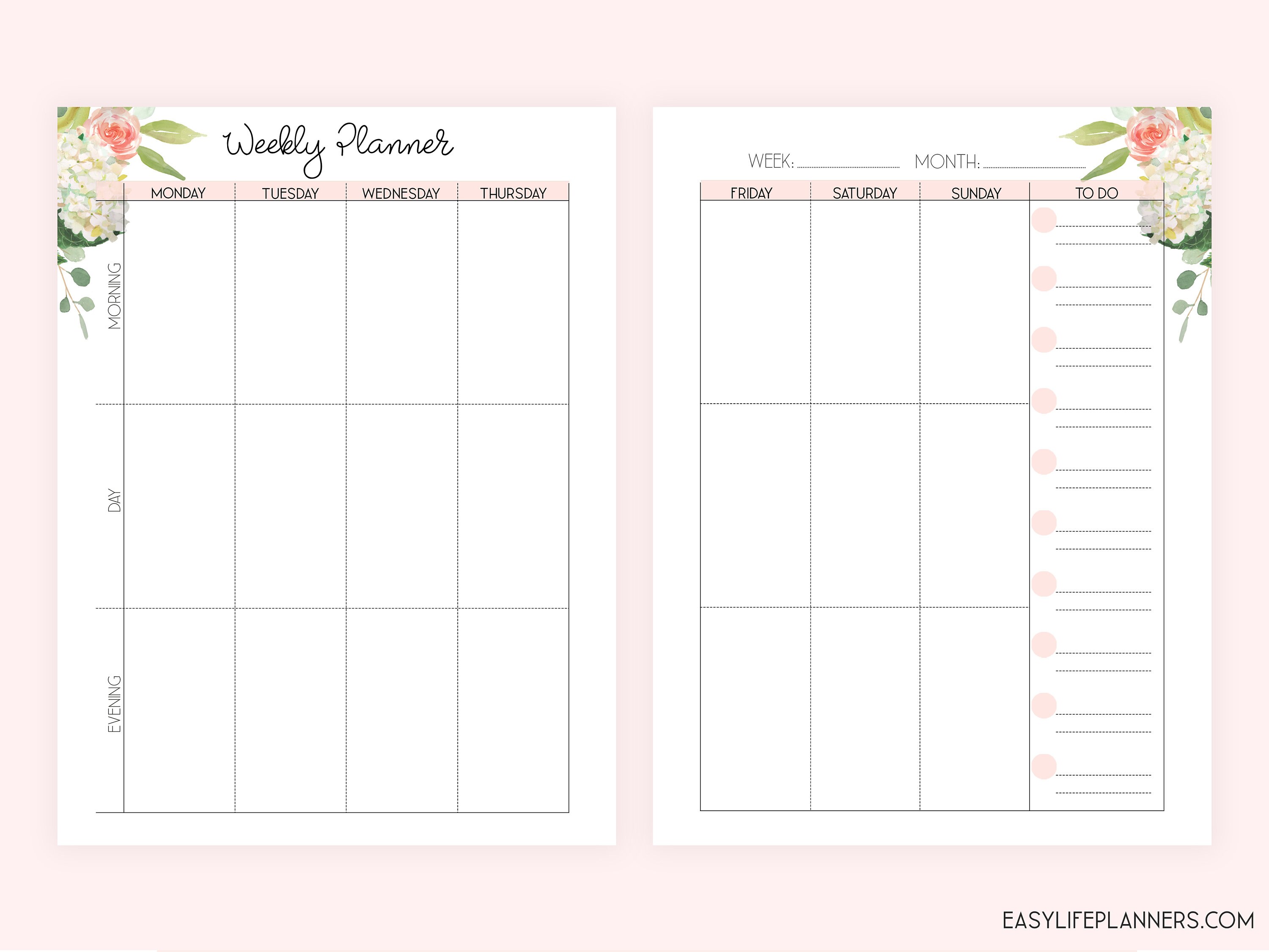 vertical weekly planner pages made to fit happy planner inserts