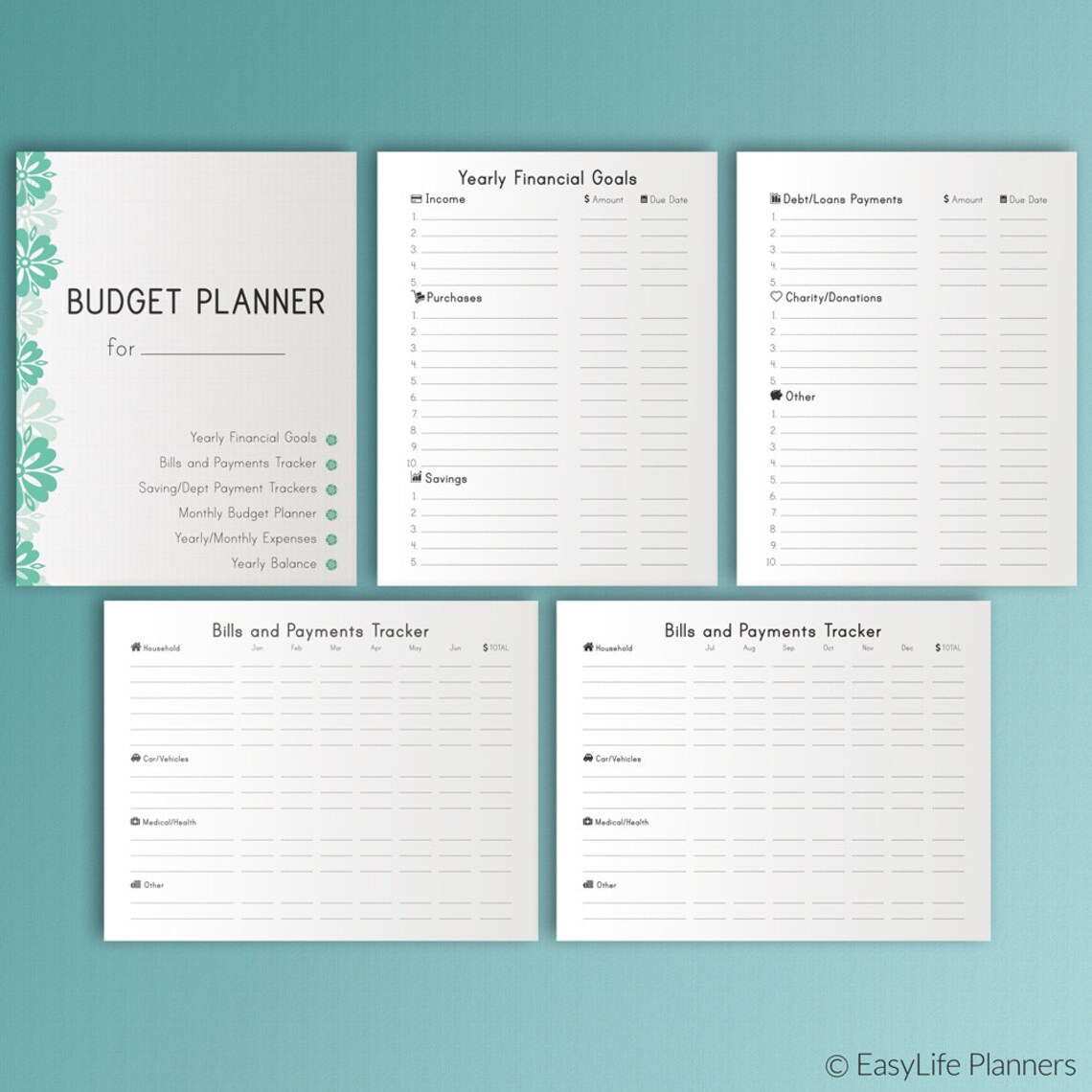 Budget Planner Printable Happy Planner Insert Financial | Etsy