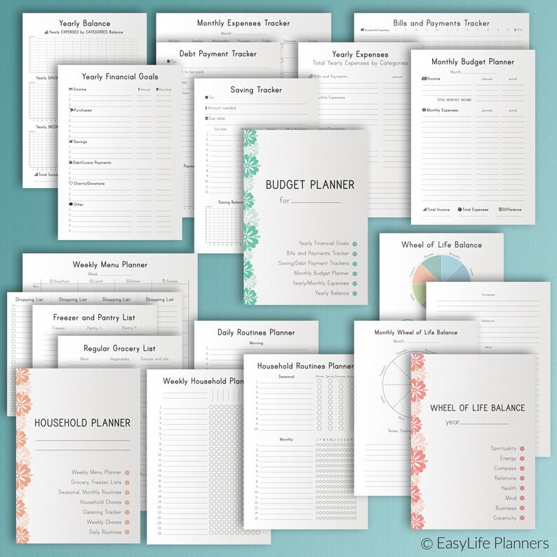 LIFE PLANNER Printable Ultimate Life Binder A4 Size Home Management Inserts Daily Weekly Monthly Project Budget Inserts. Instant Download image 4