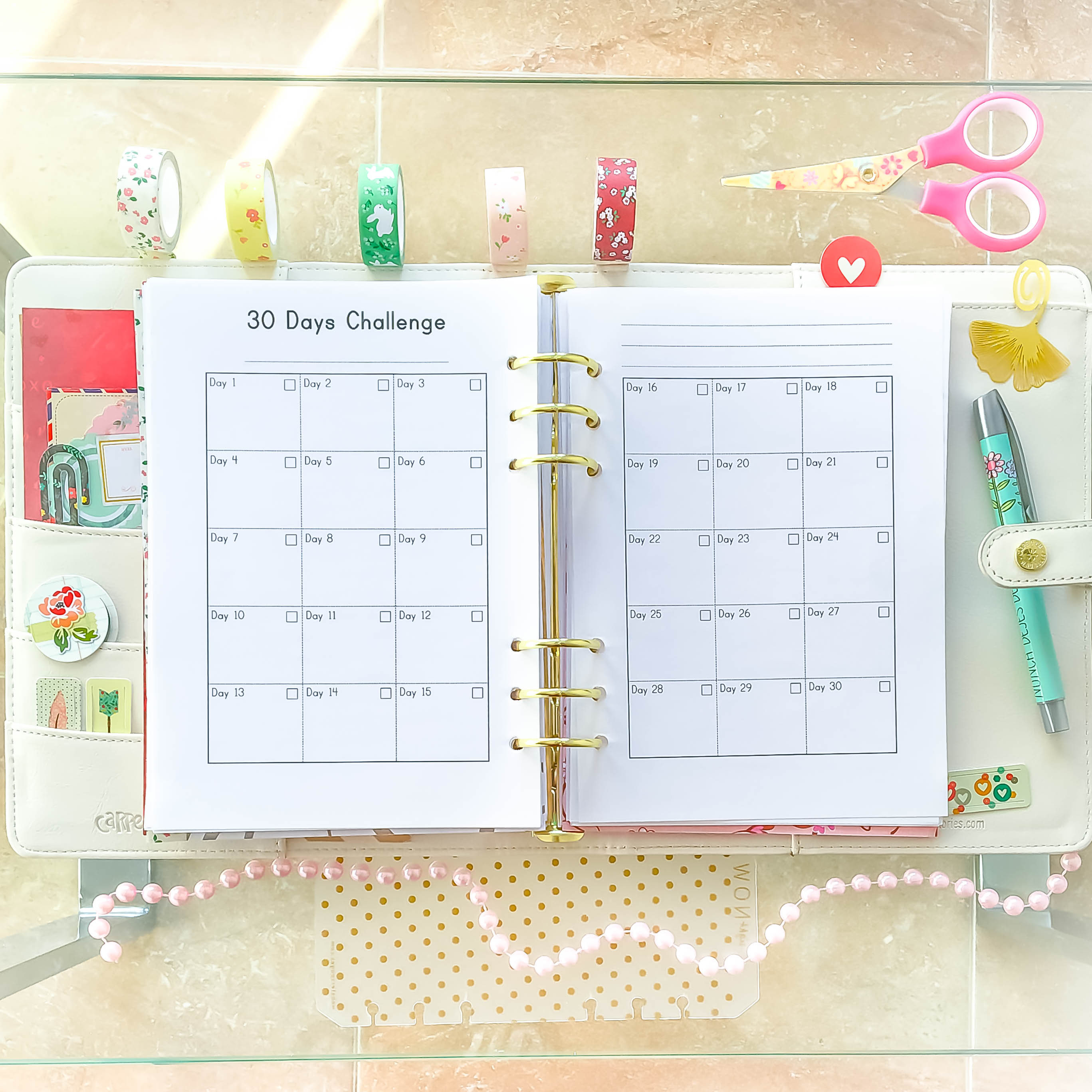 Challenge Printable A5 Filofax A5 Inserts Planner Fitness | Etsy