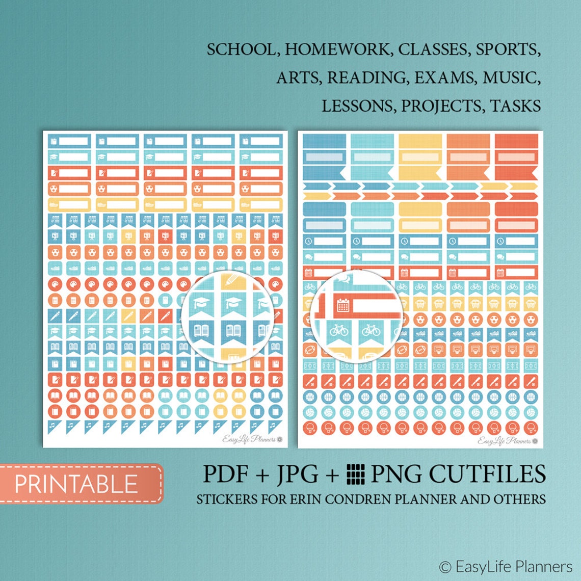 Back To School Stickers College Planner Stickers Study Etsy
