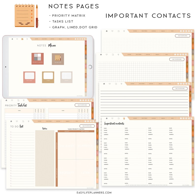 Household Planner Digital Planner Notability Planner Etsy