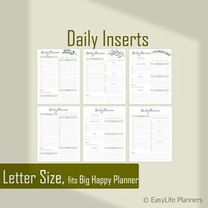 Life Planner Printable Daily Planner Inserts, Made to Fit Big Happy ...