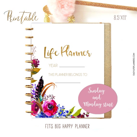Life Planner Printable Planner Pages Made to Fit Big Happy - Etsy