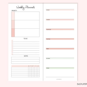 Weekly Planner Printable Half Sheet Happy Planner Happynichi - Etsy
