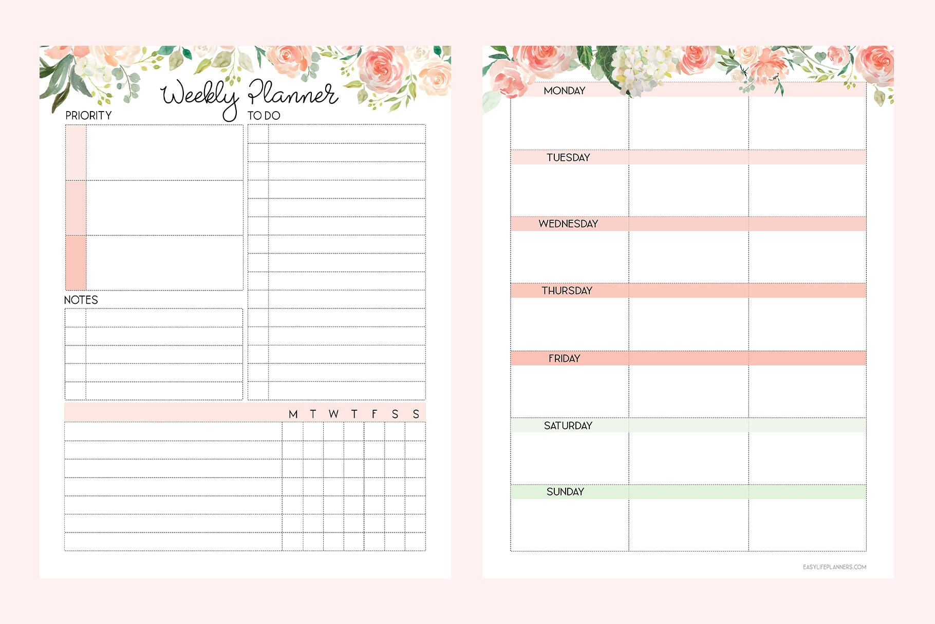 weekly agenda printable weekly planner pages big happy
