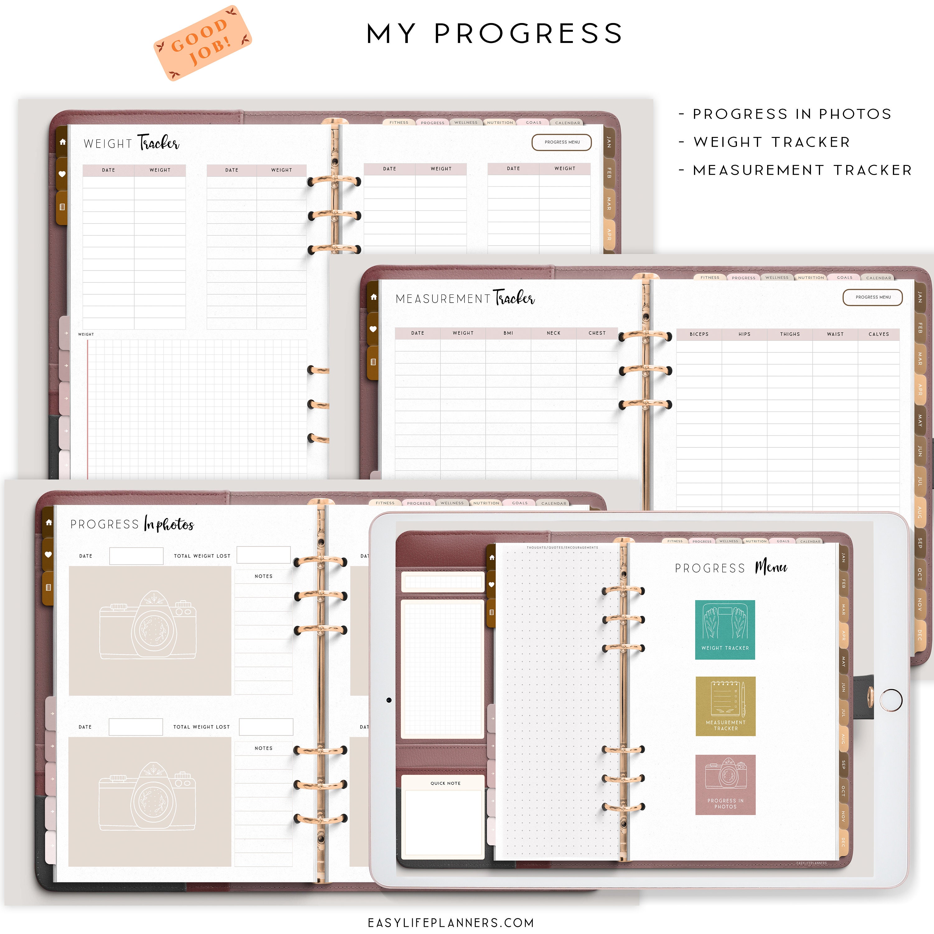 Digital Fitness Planner, Goodnotes Planner, Workout Planner, Digital