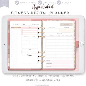 Fitness Planner, Workout Planner, Digital Planner Ipad, Notability Planner, Fitness Journal, Goodnotes Template, XODO Planner