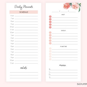 Daily Planner Pages Half Sheet Happy Planner Happynichi - Etsy