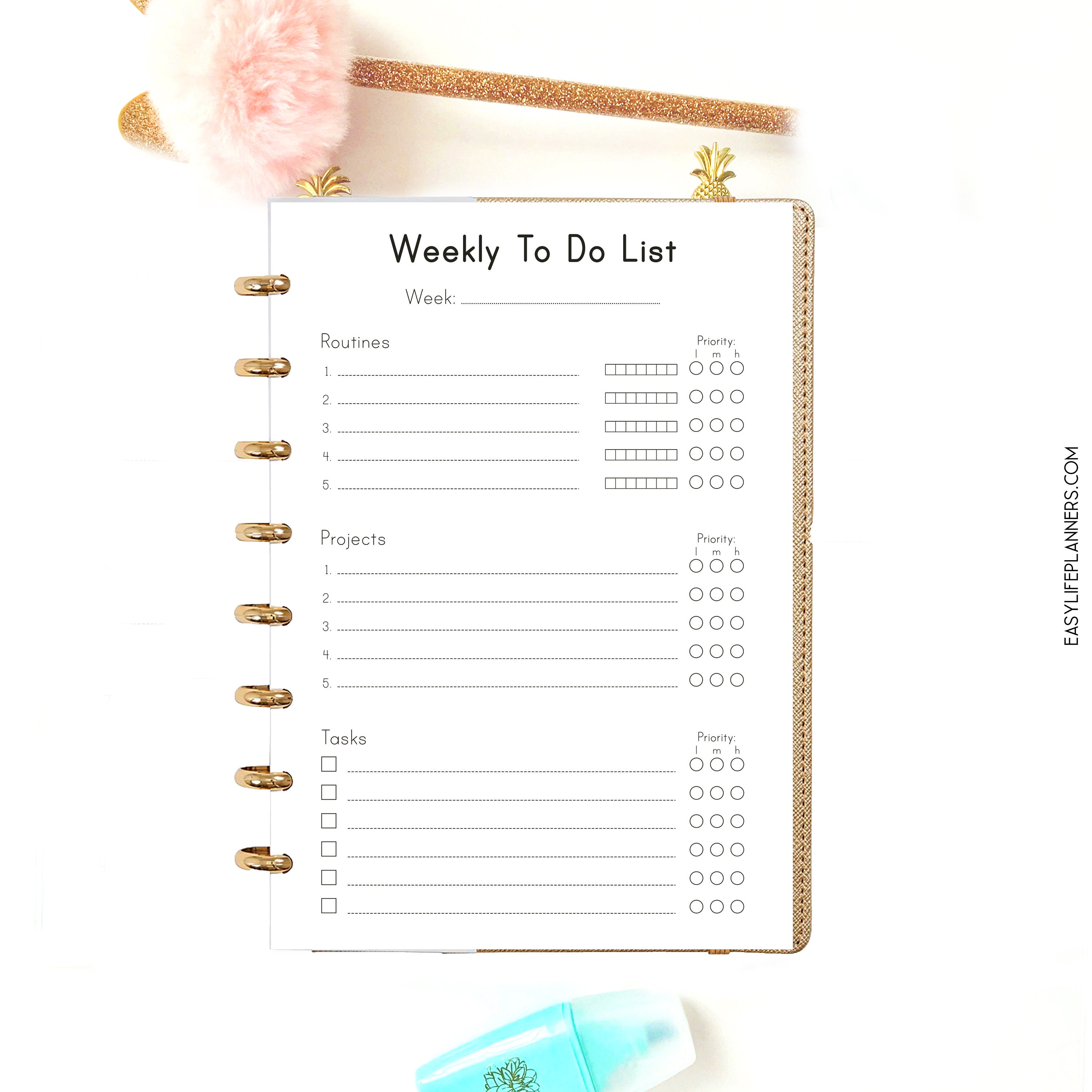 A5 weekly insert a5 planner inserts a5 filofax inserts etsy