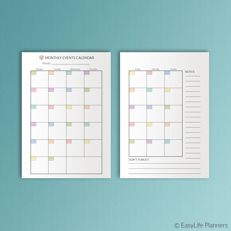 A6 Inserts TN Monthly Planner A6 Travelers Notebook Inserts Etsy