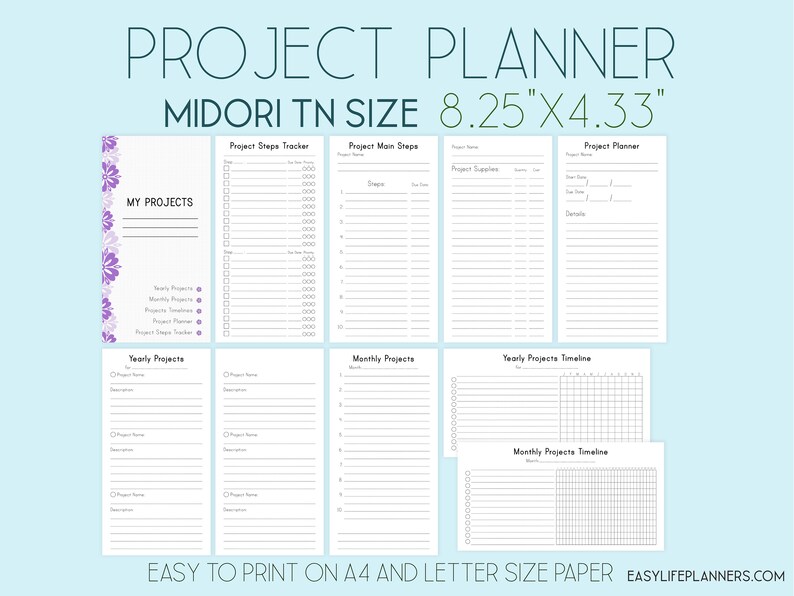 Venture Planner Midori Vacationers Notebooks Inserts Printable Planner TN Refills photograph relating to Printable Notebooks identified as Venture Planner Midori Travellers Notebooks Inserts Printable Planner TN Refills