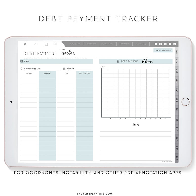 Budget Planner Goodnotes Planner Digital Planner Finance Etsy