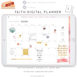 Faith Digital Planner: Sermon Notes, Bible Study (PDF)