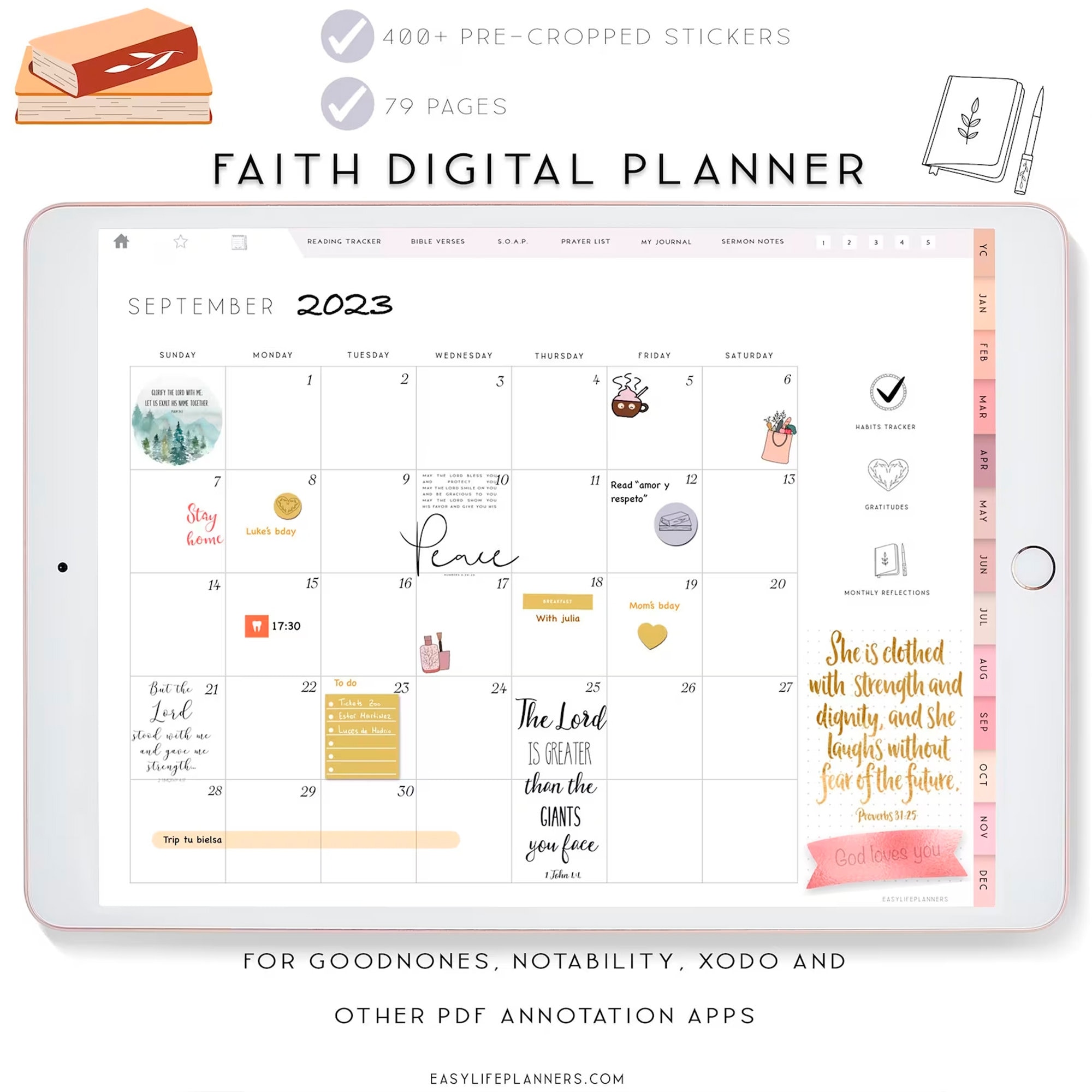 Faith Planner, Sermon Notes, Notability Planner, xodo digital planner,  Goodnotes Template, iPad Planner, Devotional planner