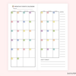 Month on Two Pages, Half Sheet Happy Planner, Happynichi Printable ...