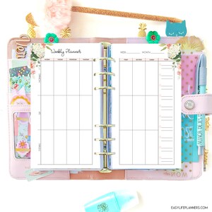 Weekly Planner Pages, Week on Two Pages Personal Filofax Printable ...