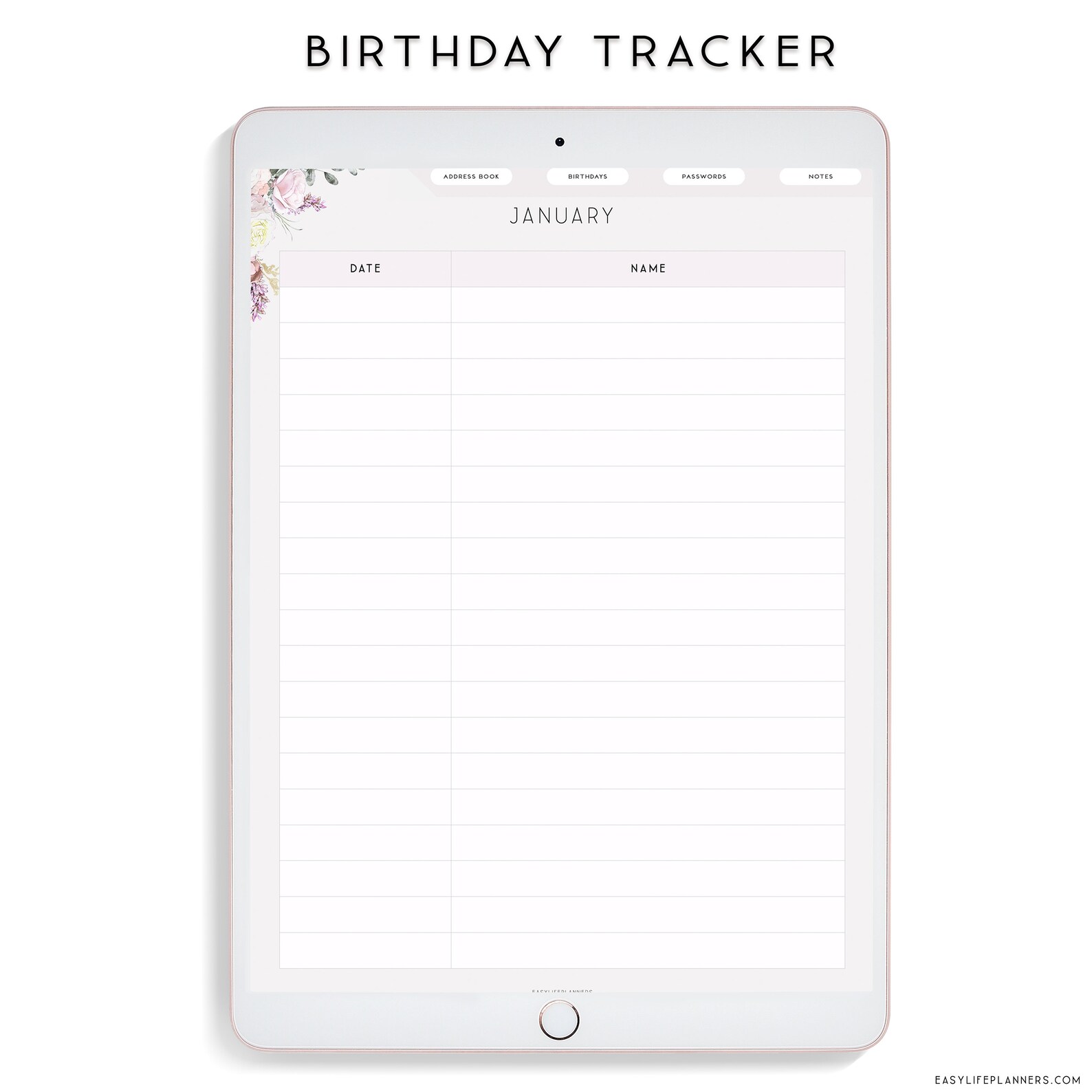 Address Book Digital Planner Ipad Planner Goodnotes Planner Etsy