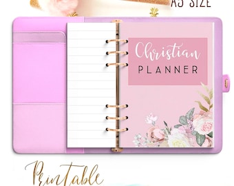 Christian Planner Pages, A5 Printable Planner Inserts, Christian Agenda, Sermon Notes, Habit Tracker, Devotional Journal, Goals Tracker