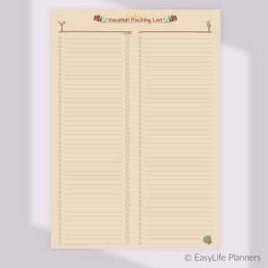 Vacation Planner, Trip planner, Packing list A4 Binder Inserts. Instant Download image 8