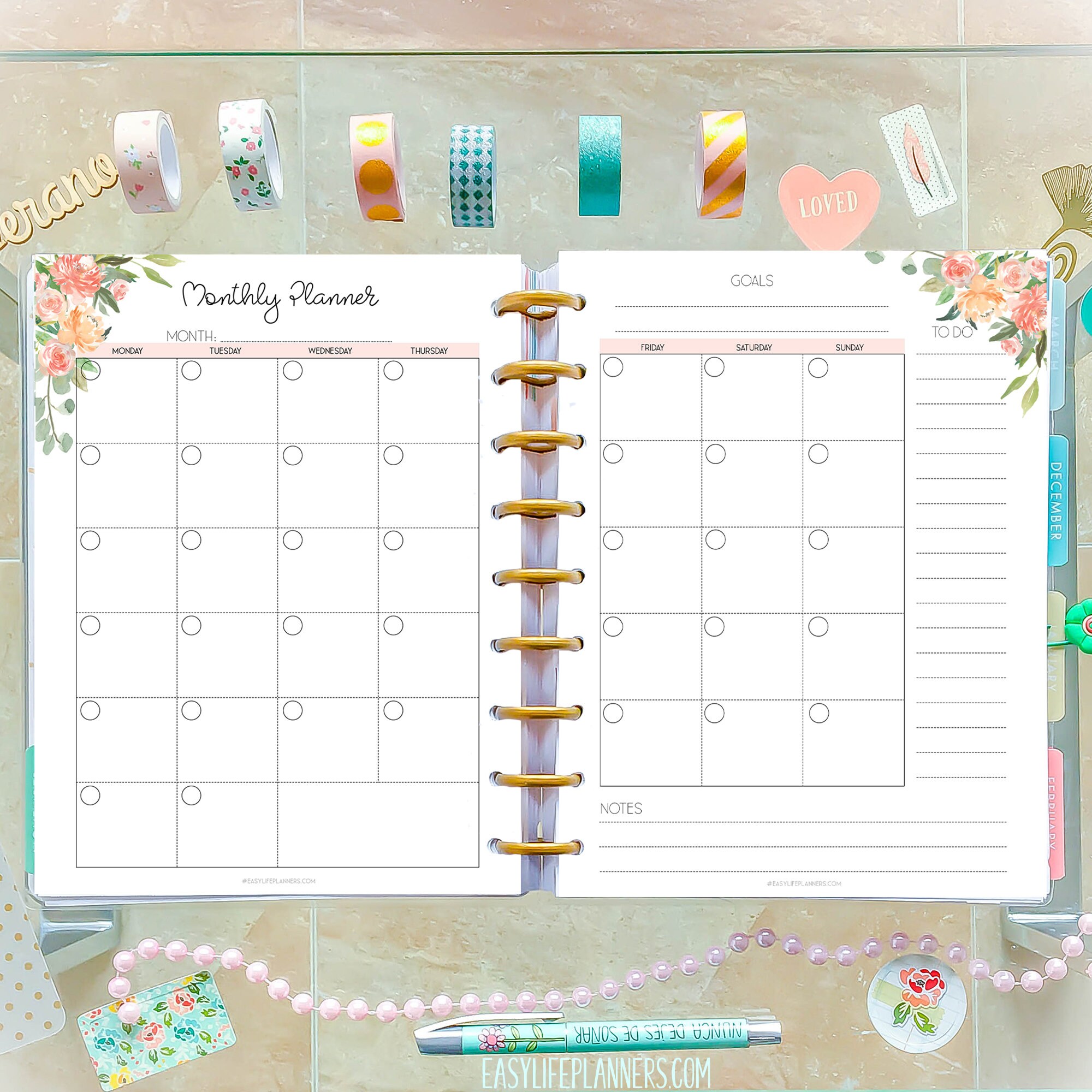 Monthly Planner Pages made to fit Classic Happy Planner Etsy