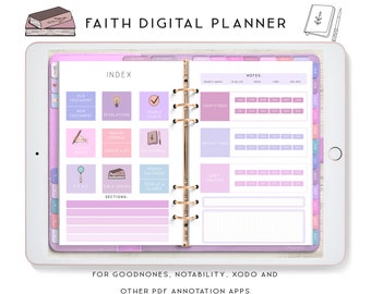 Digital Faith Planner, Christian Daily Digital Planner iPad, Sermon Notes, Notability Planner, Goodnotes Template, Devotional planner