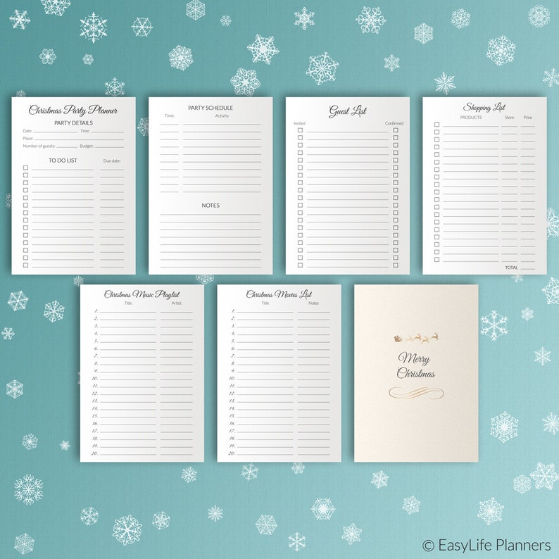 Christmas Planner Printable, christmas organizer, A5 Filofax Insert, a5 planner refills image 5