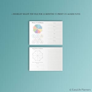 Life Balance Wheel, A5 Planner Inserts for Filofax A5 Printable. image 8