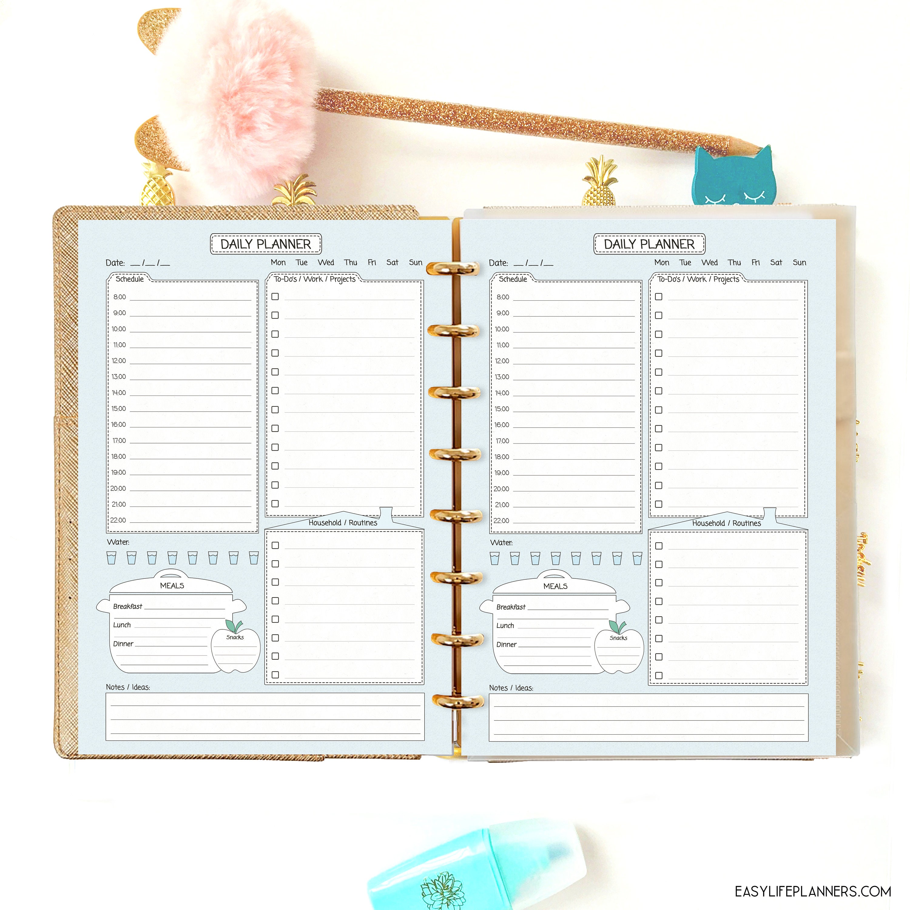 weekly-planner-a5-planner-insert-productivity-planner-weekly-planner