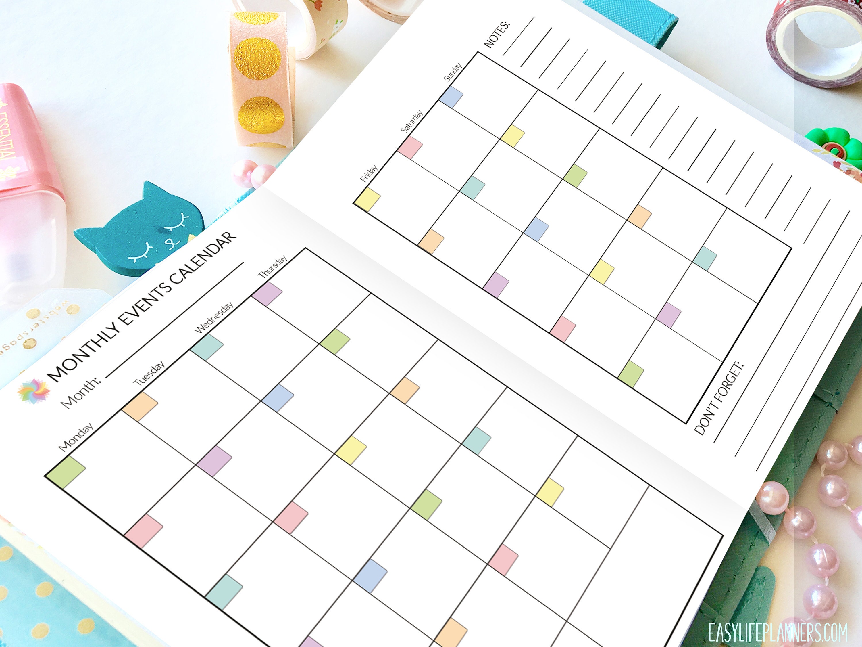 Free A6 Planner Printables