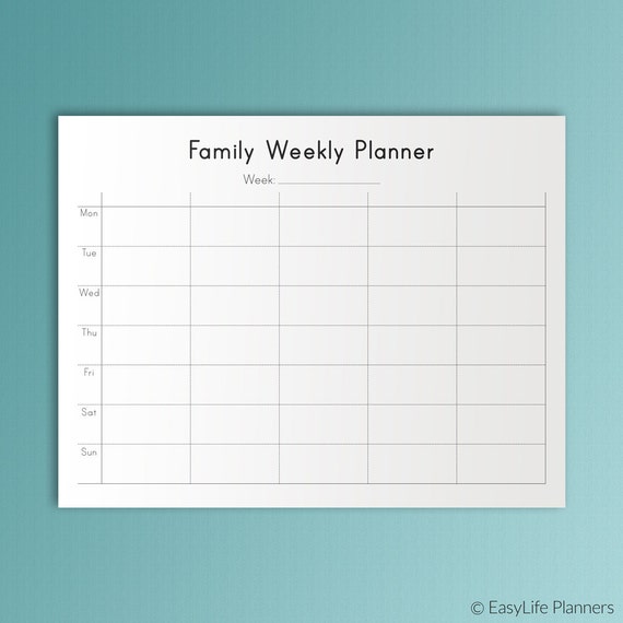 Items Similar To FAMILY PLANNER Printable PDF Family
