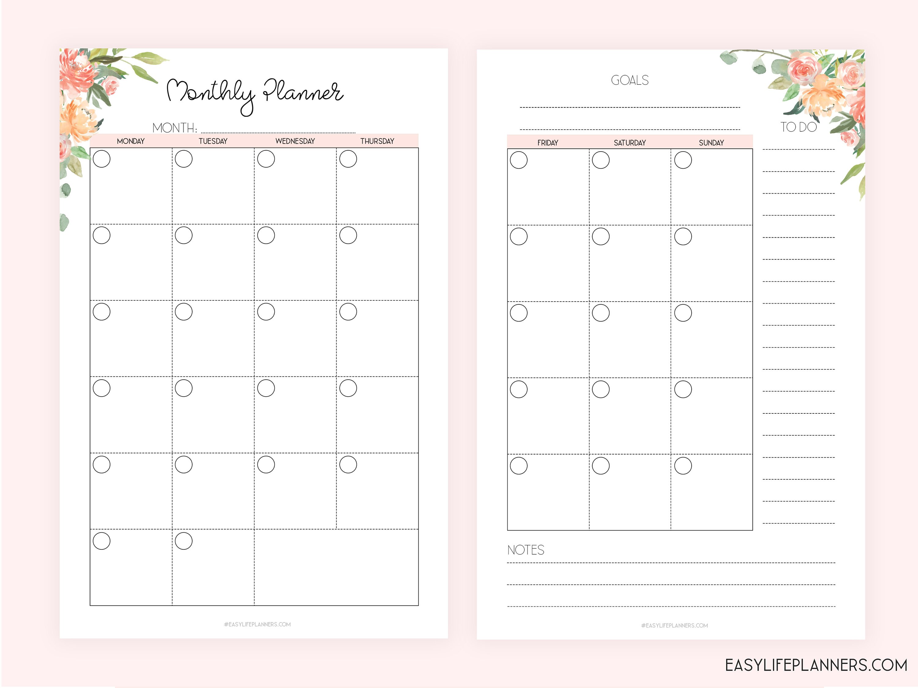 Monthly Planner For Mini Happy Planner Printables Month On Etsy