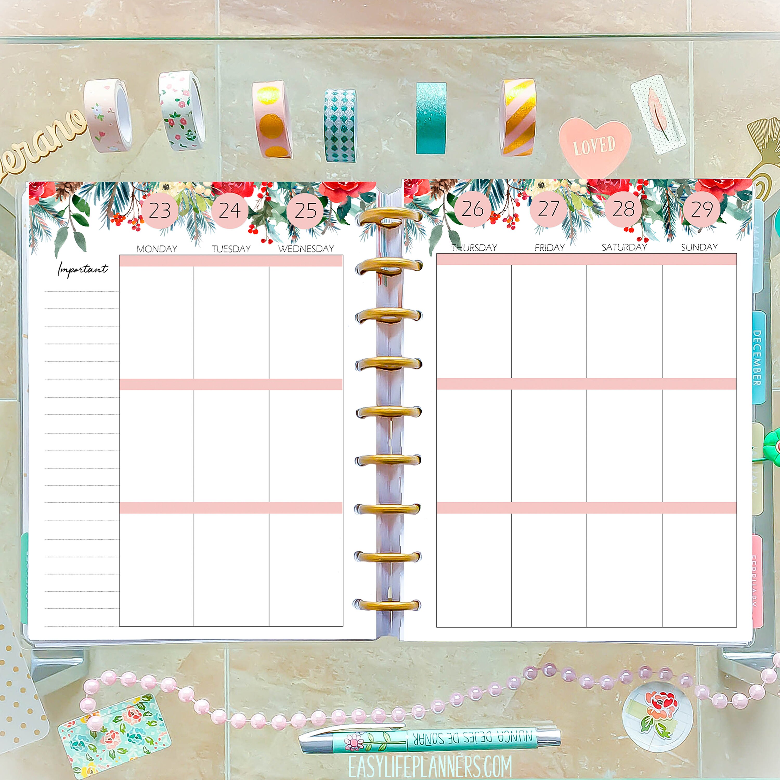 editable planner 2022 weekly planner pages made to fit