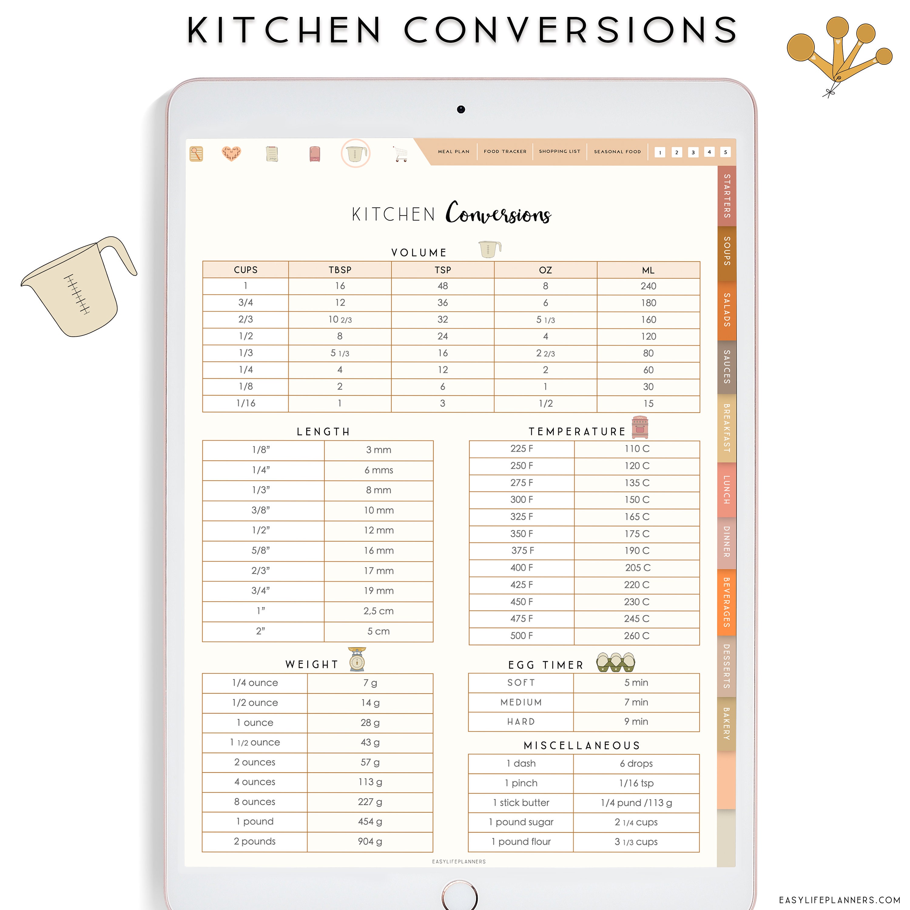 Digital Recipe Book, Goodnotes template, Vertical Planner Digital
