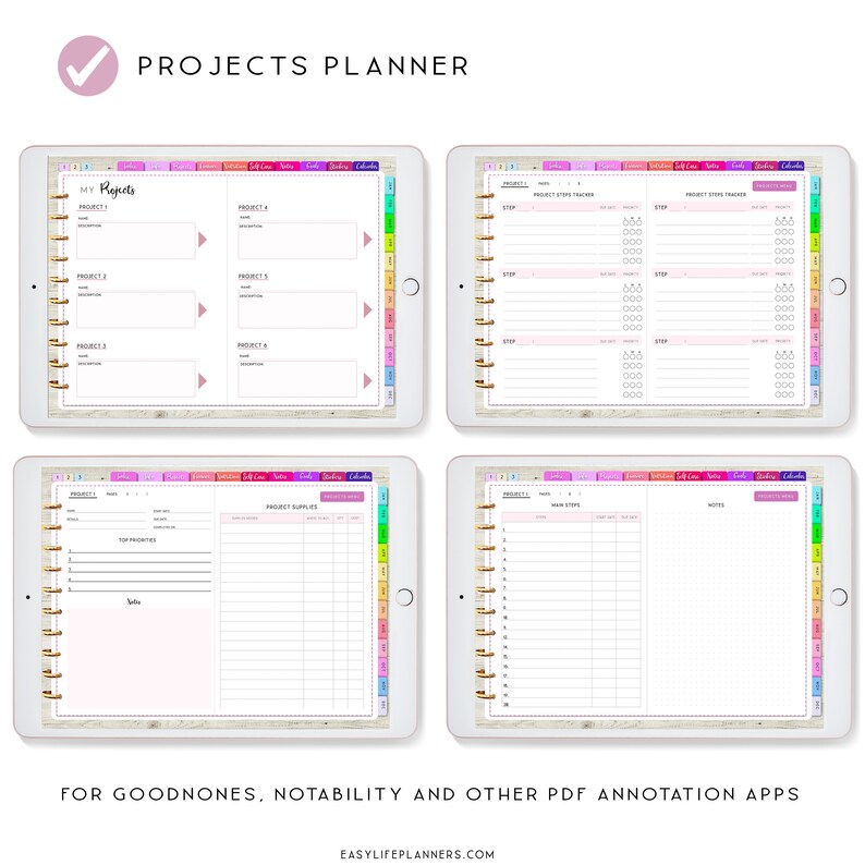 Undated Digital Planner for Ipad Goodnotes Planner Etsy Canada