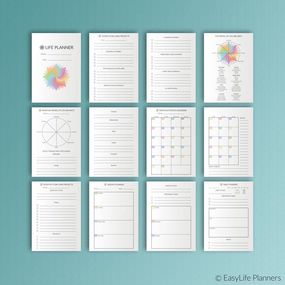 A6 Planner Inserts A6 TN Inserts Life Planner Finance Etsy