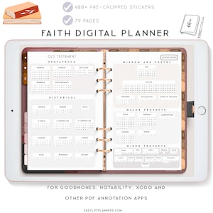Faith Digital Planner: Bible Study, Prayer Journal (Goodnotes, Notability, Xodo) (Digital Download)