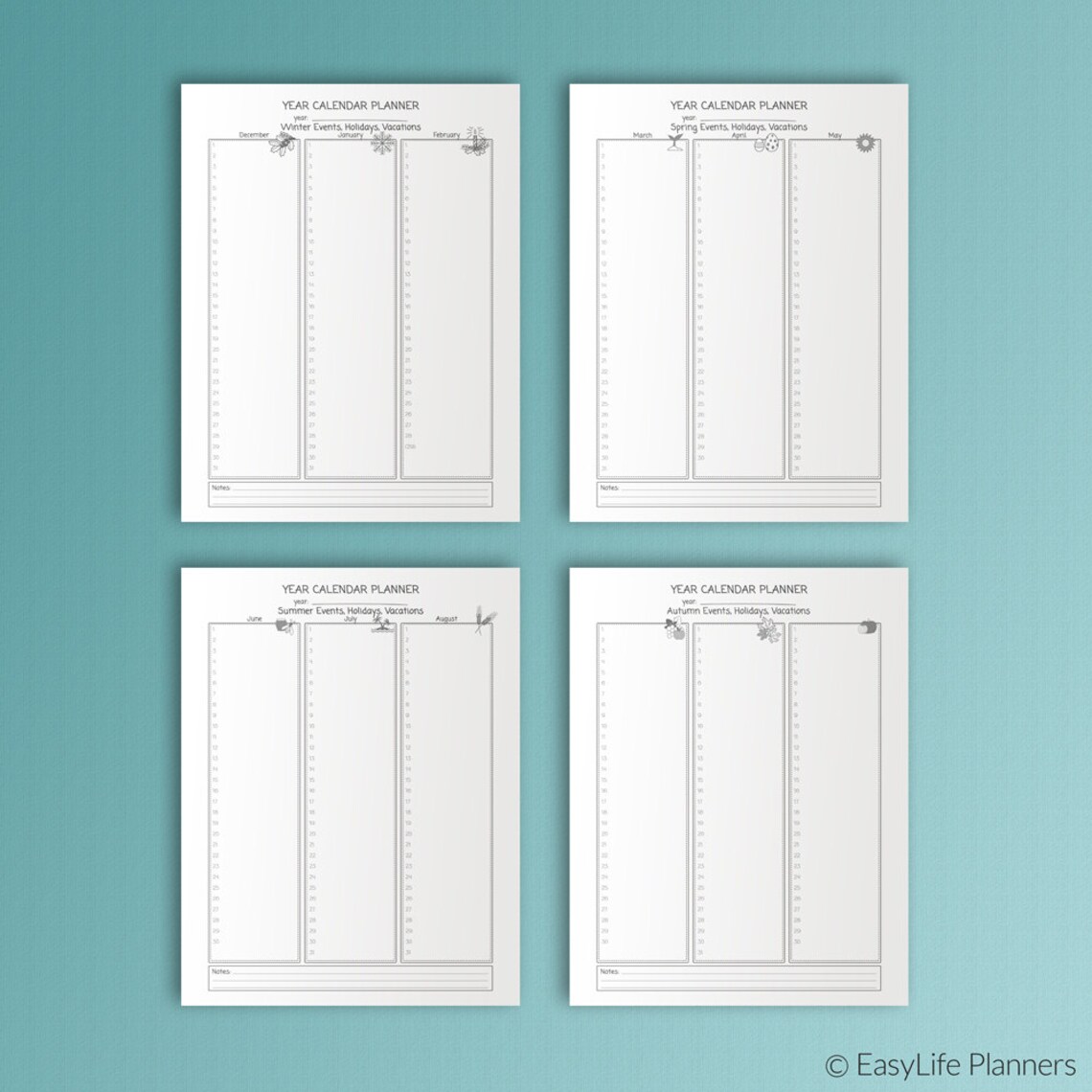LIFE PLANNER Printable Planner Inserts for Big Happy Planner | Etsy