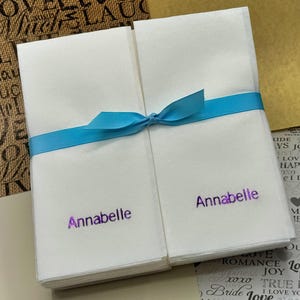 Personalisierte Einweg-Handtücher aus Leinen: Namensprägung in Folienform, Großpackung Bild 1