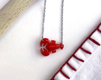 Lobster Necklace, Fun Gift for LEGO Fans, Sea Life Necklace, Unique Necklace