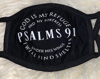 Psalm 91 Face Mask: Two Layer Cotton Christian Mask