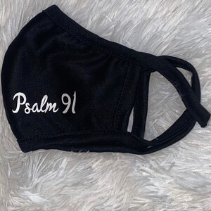 Psalms 91 Light Weight Reusable. Washable Christian Face Mask Mask. Summer Face Mask. Washable Face Masks. White Letters Unisex Face Mask.