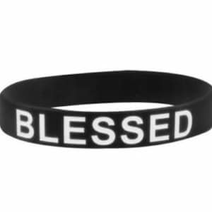 Blessed Silicone Bracelet.  Christian Bible Verse Silicone Bracelet / Scripture Wristband